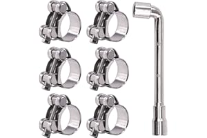 Glarks 6 fascette stringitubo con bullone a T da 26-28 mm, in acciaio inossidabile 304, resistenti, morsetti regolabili per tubi di diametro da 2,5 a 2,8 cm (26-28 mm)