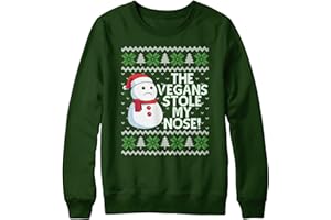 Purple Print House Vegan Snowman Christmas Sweater Mens The Vegans Stole My Nose Christmas Jumper Vegetarian