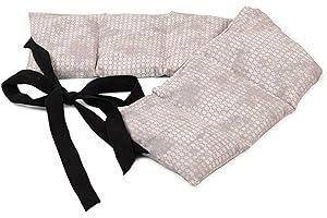 ‎GIRAFFENLAND Kirschkernkissen 7-Kammer mit Band. Wärmekissen Rücken, Körnerkissen (65x15cm Farbe: shabby-chic grau-beige)