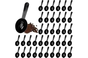 Suuwwn Messlöffel,40 Stück Kunststoff Messlöffel Dosierlöffel Kaffee-Messlöffe Set Messbecher Löffel Pulver Löffel,Maßlöffel für Kaffee Tee Milchpulver Flüssiggewürz Küchenutensilien,Schwarz