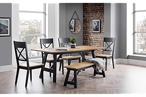 Julian Bowen Hockley Bench, Black/Oak