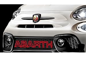 RICREO Schriftzug Abarth für Vordere Gitter Buchstaben für FIAT 500 Abarth Kühlergrill Dekoration im Originalstil Logo für Vorderen Grill FIAT Punto Evo Abarth FIAT 595 Personalisierung Kühlergrill (Rot)