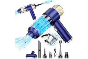 TENGWUDZ Auto Handstaubsauger Stark, 12000PA Handstaubsauger Kabellos Leistungsstark, 4 in 1 Mini Akku Handstaubsauger mit LED Licht, Nass & Trocken Handsauger, für den Auto, Haus, Küche,Tierhaare