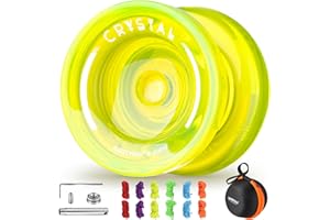 MAGICYOYO yo K2 Crystal Lemon Yellow 2 in 1, reattivo e non responsivo, magico per bambini e adulti, professionale per spin con le dita, kit cuscinetto