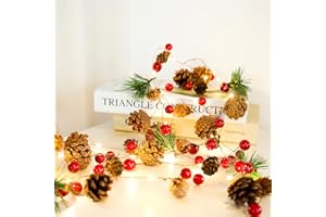 Świąteczne lampki choinkowe, RosyFate 2M LED girlanda bożonarodzeniowa, lampki choinkowe w kształcie stożka, lampki rattanowe, lampki choinkowe zewnętrzne i wewnętrzne