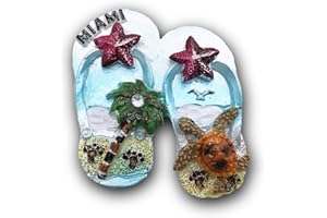 WEDARE Pantofola 3D Miami Frigorifero Magnete Frigo Souvenir turistici Mestiere in Resina Fatti a Mano Adesivi magnetici Casa Cucina Decorazione Regalo di Viaggio