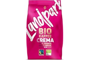 ‎LANDPARK Landpark Bio Kaffee Crema 500g (1er Pack) - 100% Arabica Kaffeebohnen - Medium Roast - Säurearmer Bohnenkaffee - Fair Trade gehandelt