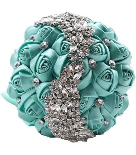 Bouquet Da Sposa Con Cristalli: Fiori Di Seta Artificiali Per Matrimonio E Fotografie
