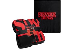 Stranger Things Coperta Pile Plaid Divano Morbida 130 x 150 cm Fluffy Blanket per Letto Singolo Hellfire Club Gadget Idea Regalo (Rosso)