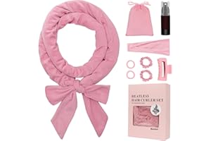 BAOLIVI Lockenwickler Über Nacht Lange Haare,Haare Locken Ohne Hitze Heatless Hair Curler Band 180 Cm Weicher Samt Rutschfest Sleep Tie Mit Stirnband Locken Band Zum Schlafen (pink)
