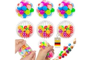 WEIMEIH Balle Anti-Stress pour Enfant et Adulte,6PCS Doux Squeeze Anti-Stress,Boule Anti Stress Balle Sensorielle Boules à Presser,Colorées Balle Antistress pour Gérer et Soulager Anxiété-Fête Cadeau