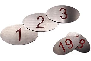 PLAYCOOL 304 Stainless Steel Engraved Oval Table Numbers (1-20) Pubs Restaurants Clubs - 1 to 20