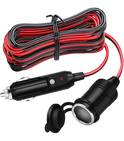 GTIWUNG Cavo Prolunga Accendisigari Auto 12V/24V Con Interruttore - Splitter 2 Vie Maschio-Femmina Con LED