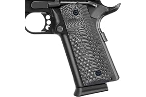 Guuun 1911 Grips G10 Full Size Government Commander Custom Grip, Ambi Safety Cut Ops Eagle Wing Texture