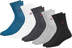 NAVYSPORT Unisex Crew Sportsocken 5er Pack Baumwolle Socken, für Damen Herren. (Mehrfarbig, 5 Paar)
