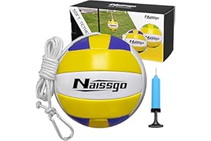 Naissgo Tetherball-Ball und Seil, weiches Tetherball-Set mit Metallhaken und Ballpumpe mit Nadel, ideal für Familie, Erwachsene, Tetherball, Hinterhof-Spiel, Outdoor-Spielen