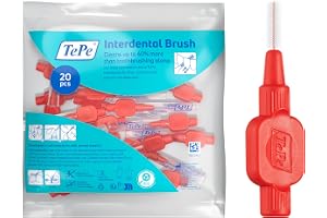 TePe Mellanrumsborste Extra Soft, Röd, 0.5mm/ISO 2, 20-pack | Extra mjuka borststrån, Effektiv rengöring mellan tänderna där en tandborste inte når, Ta bort plack, för Små mellanrum