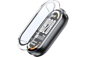 Fitudoos [1 Stück Harte PC Hülle mit Panzerglas Displayschutz Kompatibel mit Xiaomi Smart Band 10, Hochempfindliche Leichte Anti-Fall Schutzhülle, Rundum Schutzhülle-Transparent