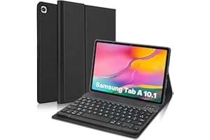 JADEMALL Coque Clavier pour Samsung Galaxy Tab A 10.1" 2019 - AZERTY Clavier Détachable pour Samsung Tab A10.1 T510, Noir