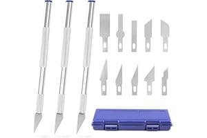 BAROCE 1 Set of 13 Blades Mobile Phone DIY Repair Guide Non-Slip Metal Scalpel Set EDC Carving Fork Kit Cake Decorated Tool - (Colour: Silver)