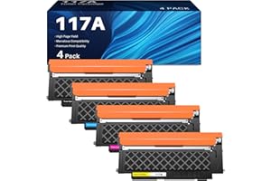 INK4U 117A Toner Compatible HP 117A W2070A Cartucho Tóner para HP Color Laser MFP 178nwg 179fwg 150nw 179fnw 150a 178nw W2070A W2071A W2072A W2073A, Toner 117A Negro