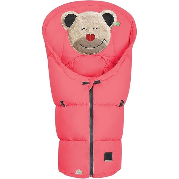 Odenwälder Fußsäckchen Mucki Für Babyschale Größe 0 – Mit Kuscheligem Teddygesicht, Classic Black Berry