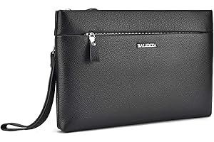 Balidiya Genuine Leather Clutch Bag for Men Handbag Wrist Bag Business Large Purse Envelope Bag