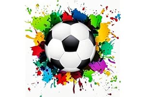 AIOUHMYM 5D DIY Peinture Diamant Kit Complet, Football Coloré Broderie Diamant Painting, Strass Tableau de Perle Diamond Painting Peinture par Numero pour Décoration Murale Enfants Adultes, 30x30cm