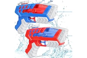 Pistola de agua para niños de 2 piezas, Quanquer pequeñas pistolas de agua alcance 7 metros/25 pies, verano Super Water Soaker Asserpistole para juguetes al aire libre piscina Watergun