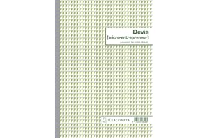 Exacompta - Réf. 13148E - 1 manifold Devis Micro-entrepreneur - 50 feuillets numérotés et autocopiants en 2 exemplaires (1 original + 1 copie) - format A4 - fabriqué en France