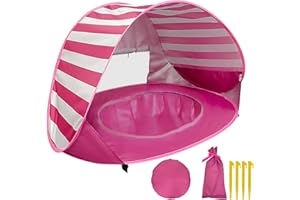YORFULL Tienda de Playa Bebe, Parasol Bebe Playa Anti UV 50+, Carpa Playa Bebe con Minipiscina, Tienda de Campaña Portátil para Bebés, Adecuada para Playa y Camping, con Bolsa de Transporte