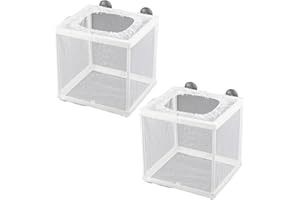 SRTSTR 2Stk Aufzuchtbecken Aquarium Ultrafeines Netz Ablaichkasten Aquarium mit 4 Saugnäpfe, Laichkasten für Aquarium, Aquarium Fische Brutkasten für Reproduktion Fische, Brutmaschine