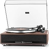 1 BY ONE All-in-One Vinyl Record Player, Portable Bluetooth HiFi | High Fidelity, 4 Built-in Stereo Speakers, 33/45 RPM, Blue