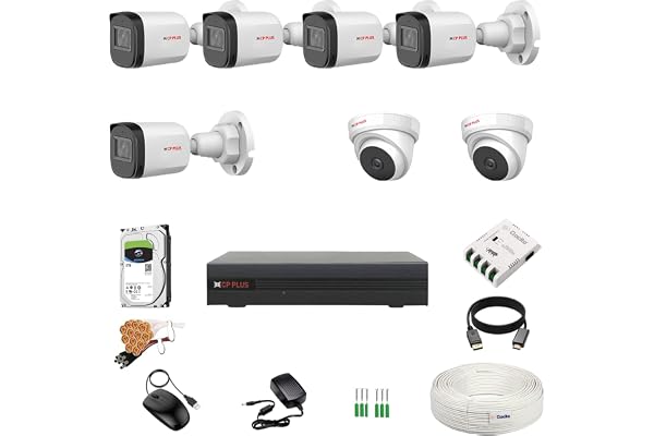 CP Plus 5MP 8 DVR, 5MP 2 5 ( ) + - + IR LED + + 2 TB HDD + 8 CH SMPS + CCTV + BNC/DC