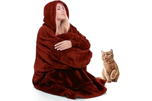 Daverose Hoodie Decke mit Ärmeln und Kapuze Damen, Decken Hoodie Damen, Superweiche und Warme Flanell Kuscheldecke mit Ärmeln, Oversized Blanket Hoodie als Geschenke für Herren Damen