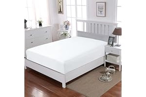 GHAZLAN Egyptian Cotton 30cm Extra Deep Fitted Sheet T-200 Thread Count Luxury Hotel Quality Non - Iron Single Double King Super King (White, King)