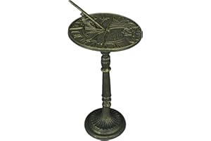 Zeckos 21-Inch Cast Iron Verdigris Dragonfly Sundial: A Unique Blend of Artistry and Functionality for Your Garden, Patio, or Pool Area, Infusing Timeless Charm To Exterior Spaces