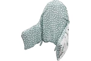 LOMGWUMY Kissen Für Hochstuhl, Hochstuhlkissen Für IKEA Antilop Hochstuhl, Hochstuhl Sitzkissen, Eingebautes Aufblasbares Kissen, Baby Sitzt Bequemer (Frische Blätter)