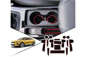 RUIYA Kompatibel mit Kia Ceed SW GT/Kia XCeed GT/Kia Proceed GT Antirutschmatten, Auto Innere Türschlitz Arm Box Aufbewahrung Matten Pads (Rot)