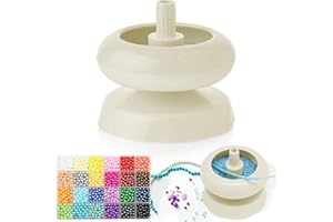 Osznmmg Plastic Bead Spinner Bowl,Mini Clay Bead Spinner,Durable DIY Making Bead Spinner,Manual Rotation Rice Bead Piercer Spin Beading Bowl for Jewelry,Making Waist Bead Spinner