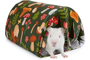 BeBeJoJo Maison pour Cochon d'Inde, Amovible Lit pour Petits Animaux de Compagnie,Lits Grotte Chauds pour Hamsters Chinchillas Furet,Dark Brown