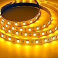 iNextStation 12V Yellow LED Strip Light, 16.4ft/5M 300 LEDs SMD5050 Flexible Cuttable LED Tape Light, LED Strip Light for Indoor Home Kitchen Bar Festival Decoration (Power Adapter Not Included)