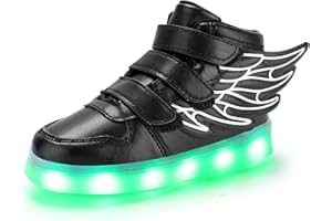 PADGENE Chaussures Enfants Garçon Fille Basket LED Lumineuse 7 Couleurs Clignotants USB Rechargeable Securité Mode Haut Dessus