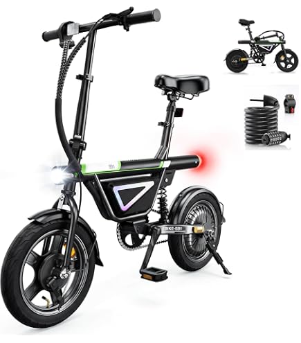 Wasd3Pods 12-Zoll-Klapprad Für Erwachsene, Faltbares Citybike, Höhenverstellbar, Faltbares Campingrad, In 10 Sekunden Zusammenklappbar, 120 Kg Tragkraft Black-14 Sport & Freizeit