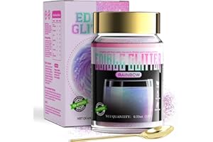 ANRZO Glitter Commestibili per Torte e Bevande - Polvere Colorante Brillante, Decorazioni per Torte, Cupcakes, Cioccolato, Bevande, Cocktail- Vegano, Senza Glutine - 15g (Arcobaleno)