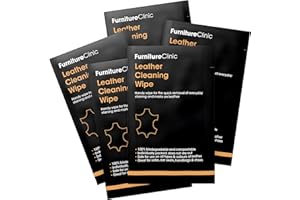 FURNITURE CLINIC Leather Cleaning Wipes – Biodegradable & Compostable Leather Wipes - For Quick Removal of Everyday Stains on Sofas, Car Seats, Handbags & Shoes (10)