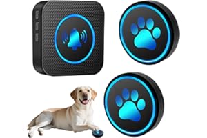 YOIILIFEE Dog Door Bell for Potty Training, Smart Wireless Doggie Doorbell to Go Outside, 1000 Feet Long Range with IP65 Waterproof Super-Light Touch Button, 60 Melodies & Adjustable Volume (2 Button)