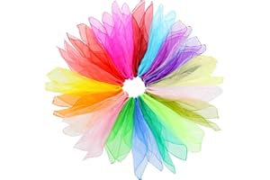 Arvoni 20 Piezas Pañuelos de Malabares para Niños, 60x60cm Chiffon Pañuelos de Malabares en Color, para Juego Sensorial, Danza y Malabares