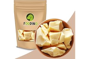 Kakaobutter unraffiniert Kakao Butter Stücke ohne künstliche Aromen nicht desodoriert Kakao Duft naturbelassen ungeschwefelt 100% Natur 250g – 5kg wiederverschließbar Premium Qualität FOODINO (500g)