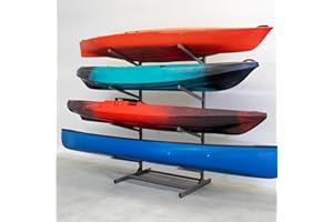 Teal Triangle Freestanding G-Watersport Kayak and SUP Outdoor Storage Rack, Heavy Duty Adjustable Weatherproof Stand